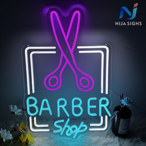 ป้ายไฟนีออนร้านตัดผมแบบกำหนดเอง พร้อมรีโมทคอนโทรล ไฟ LED สำหรับโฆษณา ร้านทำผม ไฟติดผนังตกแต่งร้านเสริมสวย - Product Image 2