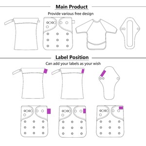 Pannolini Lavabili Riutilizzabili <span class=keywords><strong>Coola</strong></span> Peach, Confezione da 2, Pannolini in Tessuto con Tasca per Neonati, Impermeabili e Assorbenti, Pannolini Riciclati - Product Image 6