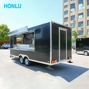 Trailer de comida com máquina de assar frango, recipiente de aço inoxidável chinês, trailer de comida e pizza