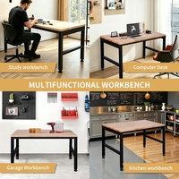 Table de travail sur mesure pour usage domestique, plan de travail en bois massif pour garage, jardin, maison, remise et bureaux
