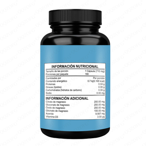 Capsules de complexe de magnésium OEM : Glycinate, Citrate, Malate, Oxyde de magnésium, Taurate, Aspartate, Orotate, Chlorure de magnésium – Pour adultes, végétariens - Product Image 2