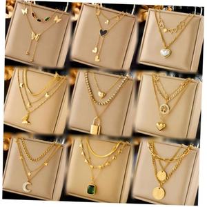 Collar Moderno Impermeable, Resistente al Deslustre, de Acero Inoxidable, Chapado en Oro de 18k, de Alta Gama, para Mujer - Product Image 1