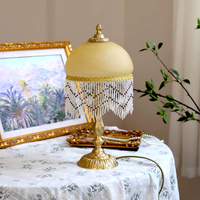 Veilleuse ambiante de lampe de poire de Style crème française pour l'étude de chevet de chambre salon contrôle tactile corps de verre de charge alimentation ca
