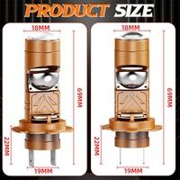 Ampoules de phares de voiture à LED avec lentille de projecteur, plug-and-play, trois couleurs 6500K 4300K 3000K, ampoule de phare LED H7