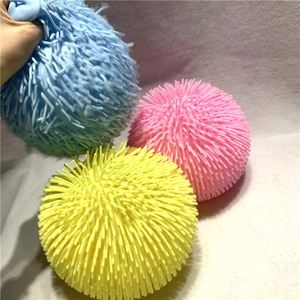 Custom 7-Inch Giant Puffer Inflatable Hairy <b>Ball</b> Toy with Big <b>LED</b> Factory-made Cube Pattern - Product Image 2