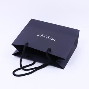 Recyclable Biodegradable Shopping Clothing <b>Bag</b> Packaging Luxury <b>Black</b> Gift Paper <b>Bags</b> with Your Own Logo for <b>Small</b> Business - Product Image 6