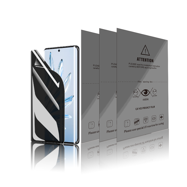 Wholesale TPU Privacy Hydrogel Screen Protector 120mm*180mm Light Black 6D Round Angle Anti-Spy Waterproof for Mobile Phone