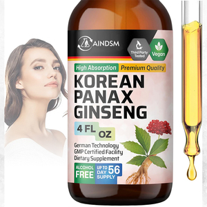 Extrait de racine de ginseng Panax de haute qualité, soutien immunitaire, gouttes liquides végétaliennes, stimulant énergétique, ginseng rouge Panax, boisson liquide en gouttes - Product Image 1