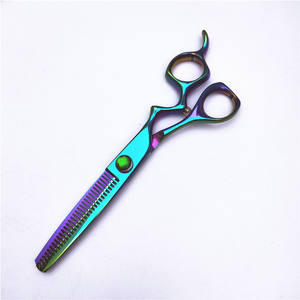 Ciseaux à cheveux GF 6,0 pouces, ciseaux à effiler droits pour droitiers, outils de salon de beauté avec manche en pierre précieuse verte - Product Image 2