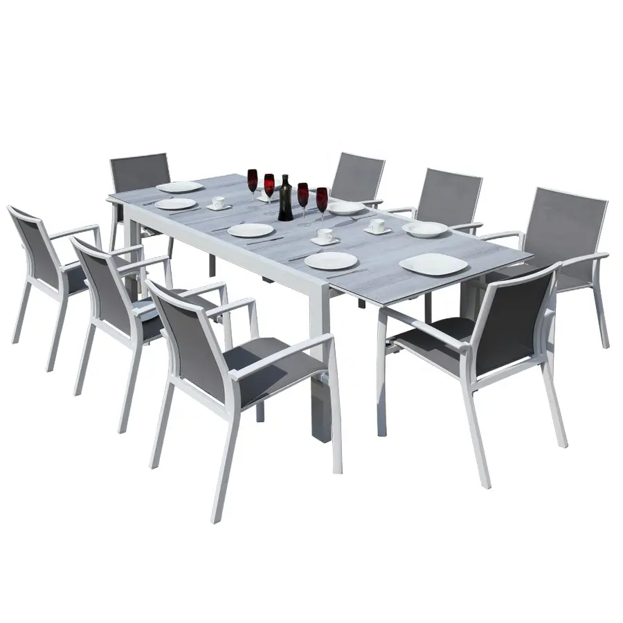 Ensemble de table à manger Extensible, 8 pièces, chaises, pour intérieur et extérieur, offre spéciale, JK019