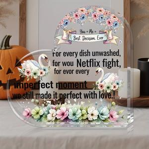 1 plaque en acrylique en forme de cœur avec des citations d'amour et des phrases romantiques inspirées de <span class=keywords><strong>Netflix</strong></span> - Product Image 1