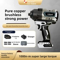 Kunci Impack Elektrik Tanpa Sikat Shi Lis 800N 21V Baterai Lithium 4.0/6.0Ah 4000 Frekuensi Impak Torsi Tinggi untuk Melepas Ban