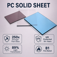Plaque de polycarbonate solide transparente résistante aux UV 8-10 mm pour la construction de toitures et la couverture de projets