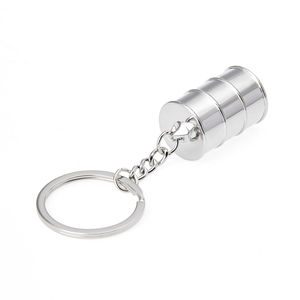 Gantungan kunci cat logam 3D kreatif kustom gantungan kunci barel Drum minyak Logo modis liontin suku cadang mobil logam Aloi seng - Product Image 3