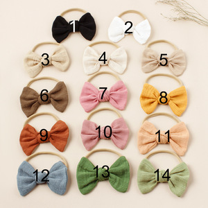 Wholesale Soft Cotton <strong>Baby</strong> <strong>Headbands</strong> with Bows Hair Bands for Girls and Toddlers Newborn Hair Accessories - Product Image 3