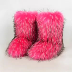 Idoit Hot Selling Fluffy Lamswol Warm Mid Calf Kids Bontlaarzen Wandelen Snowboots Voor Kinderen Kids Boys