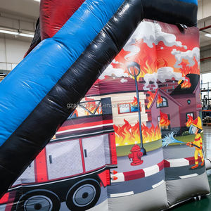 Glissière d'eau de thème de lutte contre l'incendie de videur sec humide gonflable extérieur de PVC d'usine pour la glissière gonflable de château d'enfants - Product Image 5