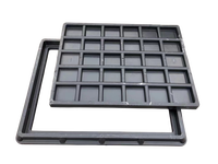 Couvercle de manhole en composite de fibres BMC de grande taille EN124 A15 700x700mm, directement de l'usine, pour le drainage