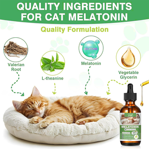 Gouttes de mélatonine pour chien pour soulager l'anxiété Soulagement du stress et aide au sommeil-Soutien immunitaire, vitamines et minéraux - Product Image 3