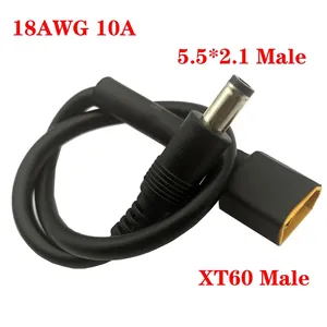 XT60 Male/Female Bullet Connector To DC5525/5521 Power Cable Adaptor Glasses Battery Charging Adapter Cable 10A/15A High Current