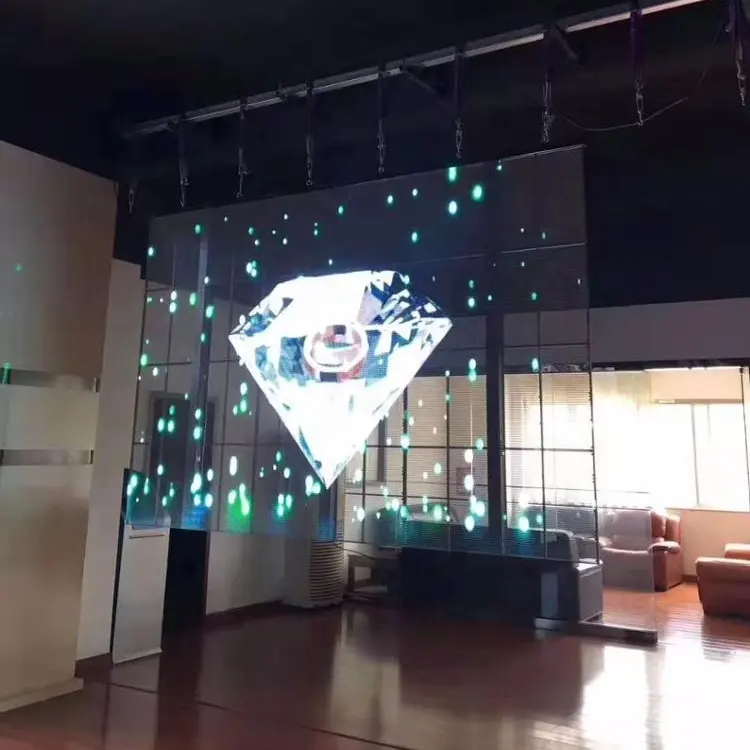 P2 Glas Gordijn Indoor Reclame Video Wall Showcase Winkel Reclame Led Transparant Scherm Panel