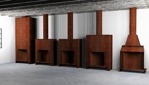 Poêle/cheminée extérieure en acier corten à bois - Product Image 5