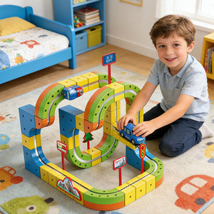 2026 Wholesale 3d Cube Diy Car Assembly Building Toy Race <strong>Magic</strong> Track Electric Train Monorail <strong>Set</strong> Stem Educational Toys for Boy - Product Image 4
