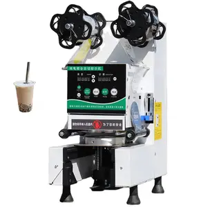 Automatic Bubble Tea Shop Equipment Soy Milk Plastic Cup Sealer Sealing Machine