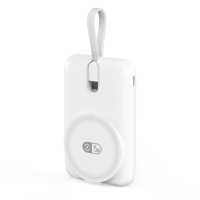 Banco de Energía de Alta Calidad de 10000 mAh para Viajes de Negocios, Carga Rápida e Inalámbrica Magnética de 15 W, Cable Tipo C Integrado con Correa de Mano