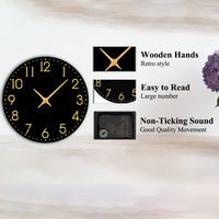 Jam Dinding Kayu Bambu Analog Quartz Roman Numerals, Tahan Air, Tanpa Suara, Baterai, Elegan, Klasik