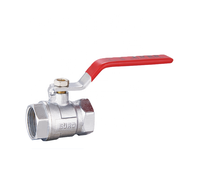 Robinet à bille en laiton 1/2 pouce PN25, manuel, double filetage femelle, pour eau, compatible OEM, finition polie