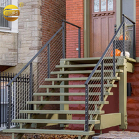 Rampe d'escalier murale en acier inoxydable et PVC pour villa, design moderne, pour applications de revêtement de sol en bâtiment