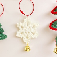 Vente chaude Tissu De Noël Tissage Décorations Arbres De Noël Carillons Éoliens Flocon De Neige Suspendus Décoratif En Peluche Porte-clés Jouets
