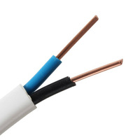 300/500V BVVB Flaches Elektrokabel 2-adrig PVC-isoliert Kupfer-Vollleiter Gummiummantelung 2*1mm