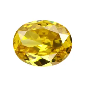 Yellow Lab Topaz Oval Cut Cubic Zircon Loose Gemstones