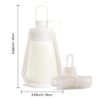 Sacs de conservation du lait maternel en silicone blanc réutilisables sans BPA, étanches, 9 oz 260 ml, pour la conservation du lait frais, aliments liquides