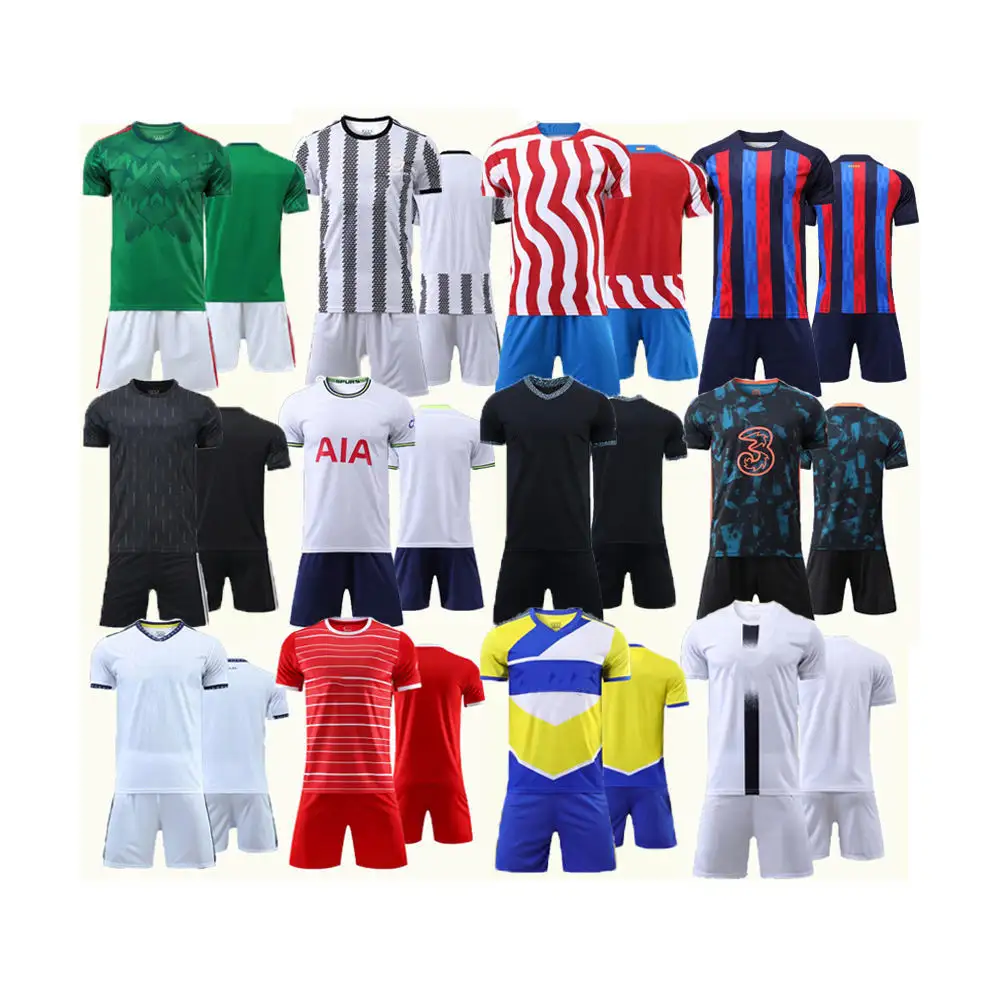 Novo design 23-24 uniforme de futebol de clube adulto uniforme de futebol personalizado camisa da tailândia roupa de time de futebol infantil