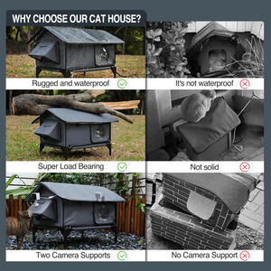 Nuova casa per gatti riscaldata all'aperto impermeabile riparo invernale con letto caldo per gatti randagi colonia selvaggia resistente alle intemperie - Product Image 5