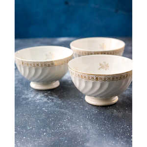 Daniele F. Ensemble de trois saladiers décorés de style bohème français en or, vaisselle en métal poli, nouveauté orientale pour les fêtes du Nouvel An - Product Image 4