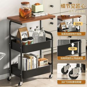 Chariot de rangement multi-niveaux à 3 étages avec roulettes pour chambre, salle de bain, salon, étagère de rangement mobile - Product Image 4