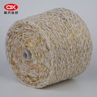 Bulk Shimmery Polyester Dragonfly Fancy Crochet Yarn 1/7Nm 25kg OX-022 Knitting Weaving Home Decor Golden Color Ou Xing Zhejiang