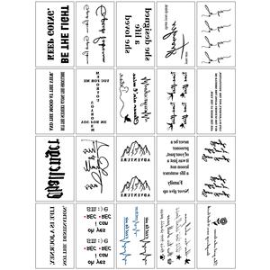 Nouveauté 2022 : Lot de 30 autocollants de tatouage lettres anglaises, petites fleurs, papillons, renards, pour <span class=keywords><strong>bras</strong></span>, hommes et femmes - Product Image 2