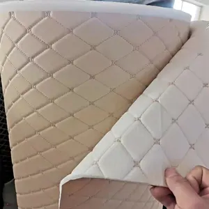 5mm 6mm embroidery leather 1.8m pvc foam leather for car upholstery leather china factory
