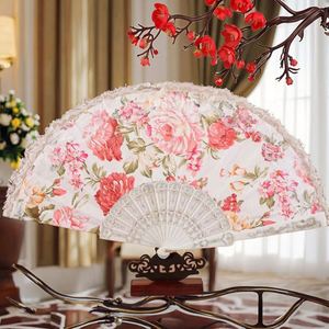 Éventail pliant chinois en plastique fait main pour mariages et bals de promo, nouveau style, motif dentelle, avec sac et support, idéal pour les cadeaux de mariage - Product Image 3