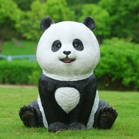 Escultura de Panda Gigante de Fibra de Vidrio, Impermeable, para Decoración de Escaparates, Centros Comerciales y Tiendas