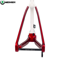 Cuadro de Bicicleta de Carretera 700c con Manillar de Carbono y Horquilla Delantera de Carbono, Cuadro de Bicicleta de Carretera para Neumáticos de Máximo 700*32C, T47 Bb, Cuadro de Carbono