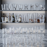Verres à Baijiu écologiques en stock direct usine, gobelets à spiritueux à fond épais, verres à wonton en forme d'entonnoir