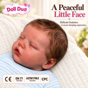 ตุ๊กตาเด็ก DollDuo ขนาด 19 นิ้ว 49 ซม. ตุ๊กตาเด็กทำมือเหมือนจริง น่ารัก หลับอยู่ ทารกแรกเกิด ซิลิโคนเหมือนจริง ของเล่นนุ่ม - Product Image 2