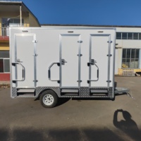 Remorque de salle de bain mobile en acier de luxe, toilettes portables avec bidet, pulvérisateur Shattaf pour utilisation en extérieur, parcs, hôtels, stations balnéaires, événements VIP