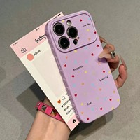 Coque de téléphone en TPU souple avec motif cœurs pastel et mots positifs, protection intégrale de l'appareil photo pour iPhone 18 17 16 PRO MAX